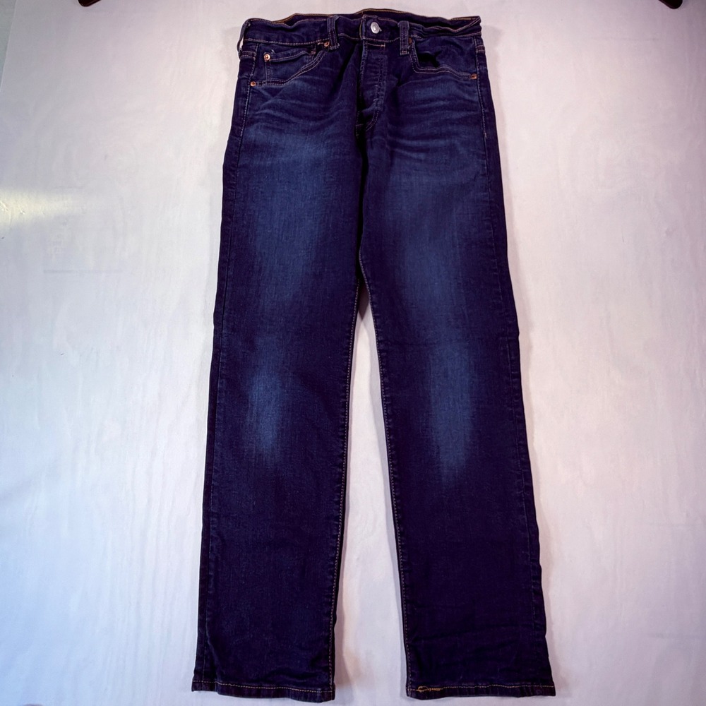 Levis 501 Original Fit Jeans Mens 31x30 Dark Wash Button Fly Straight Leg Denim